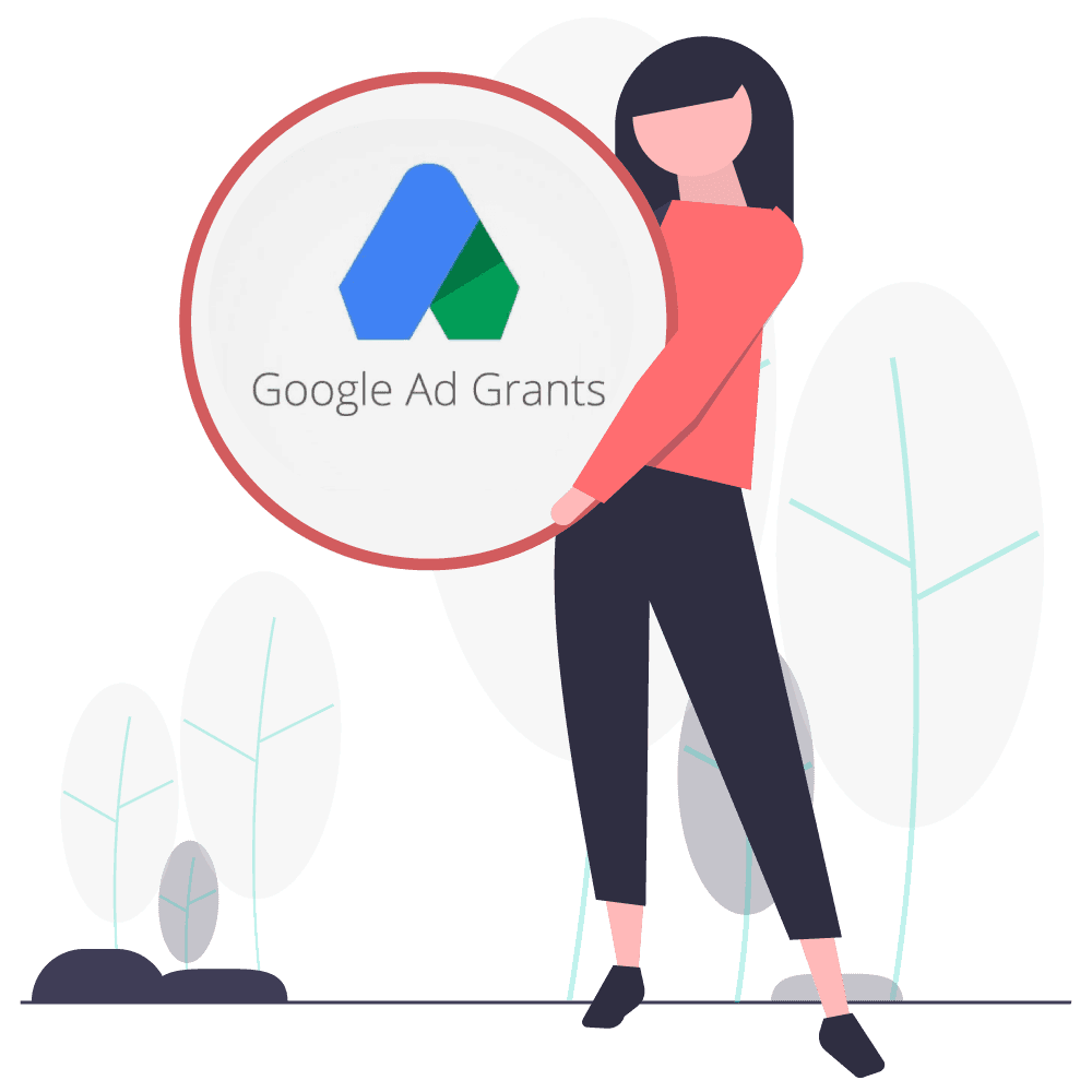 chica con logo de google grants