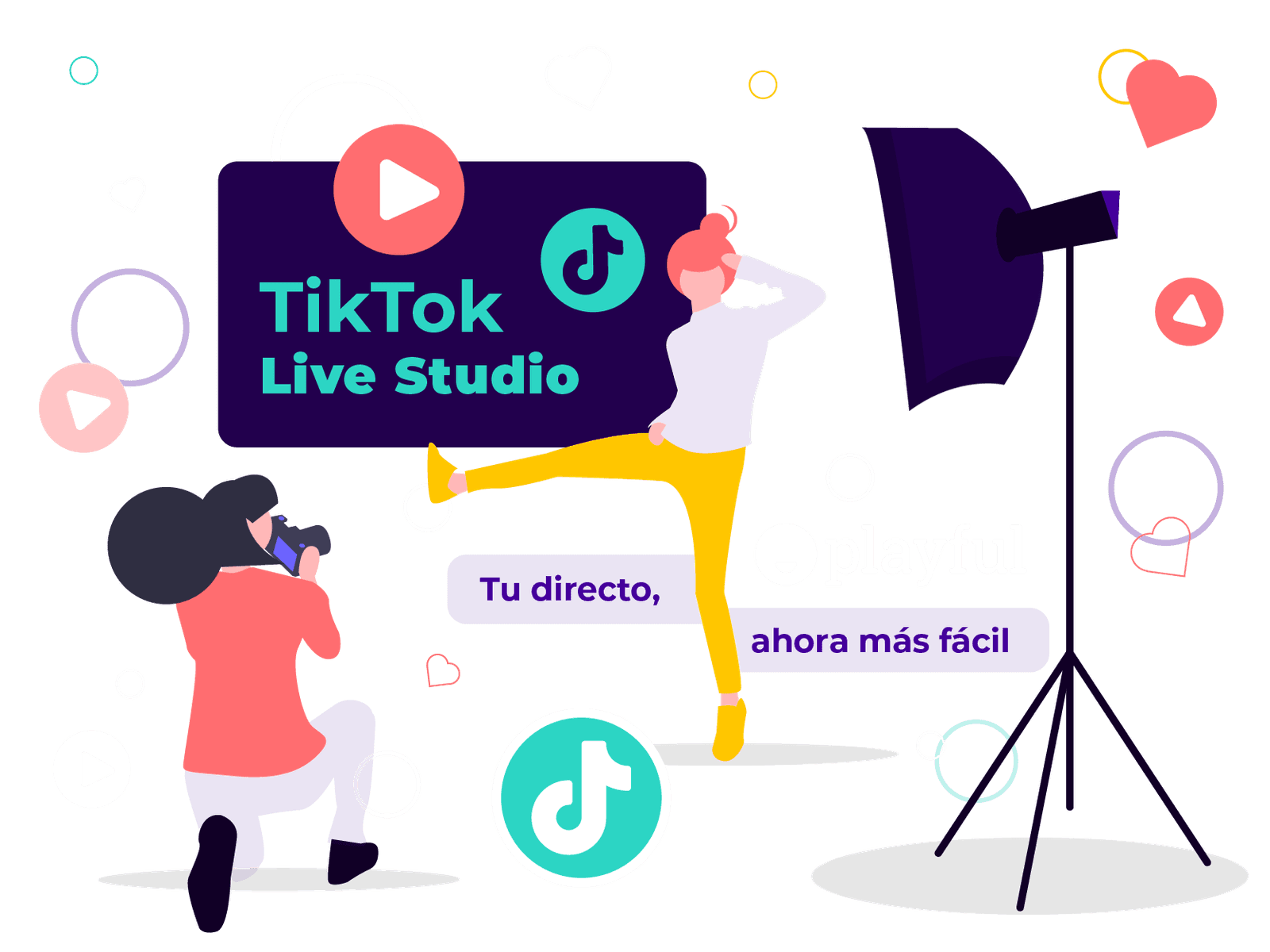 Influercer grabando en TikTok Live Studio