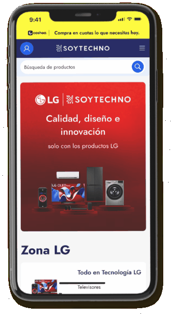 Interfaz móvil de SoyTechno