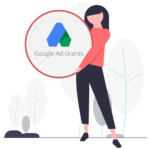 chica con logo de google grants