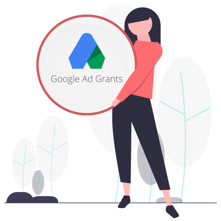 chica con logo de google grants