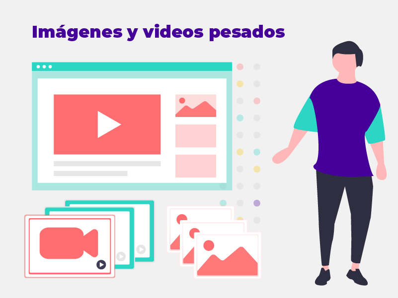 Imágenes y videos pesados