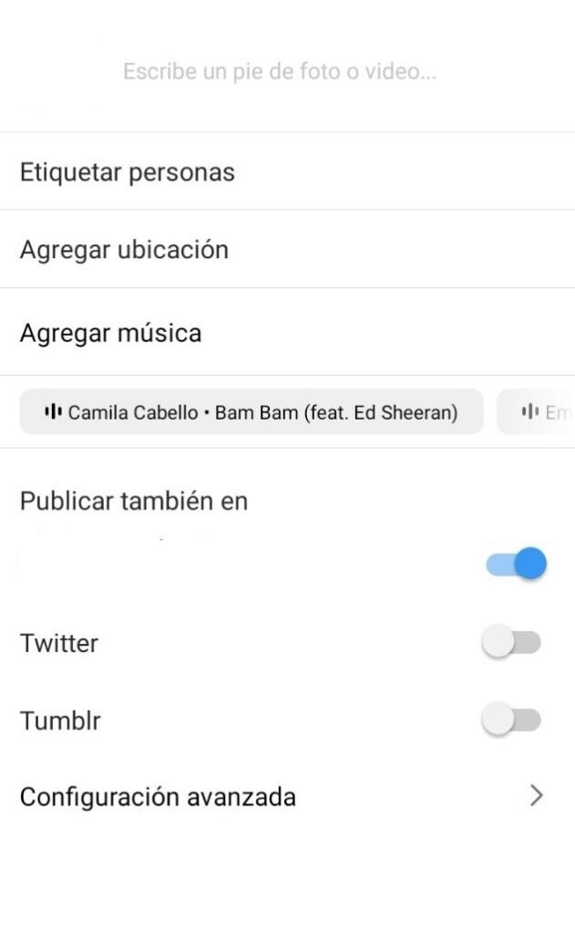 Captura de pantalla App de Instagram