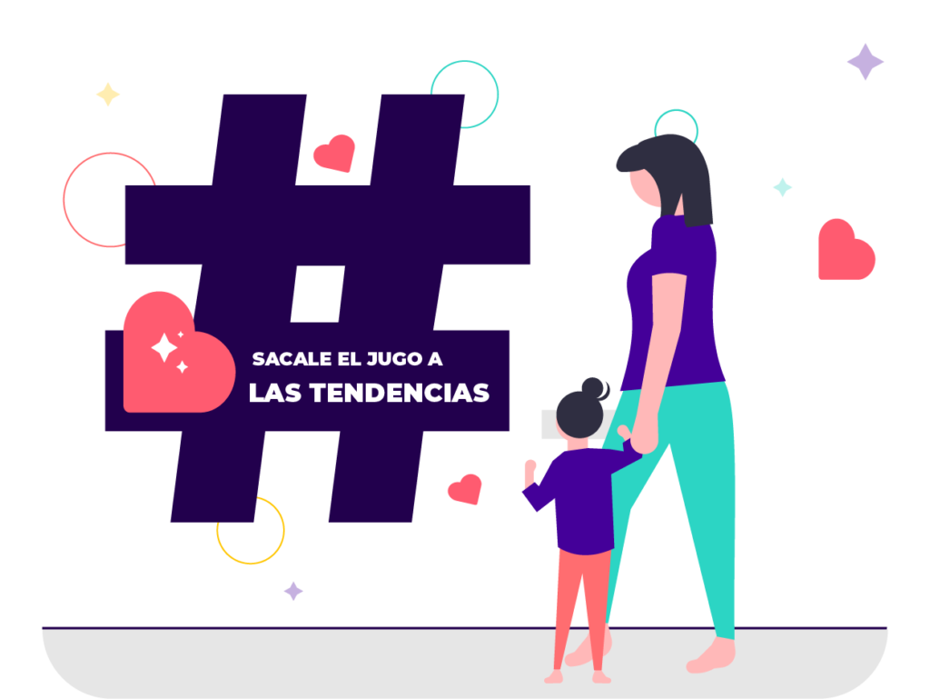 Madre e hija viendo tendencias